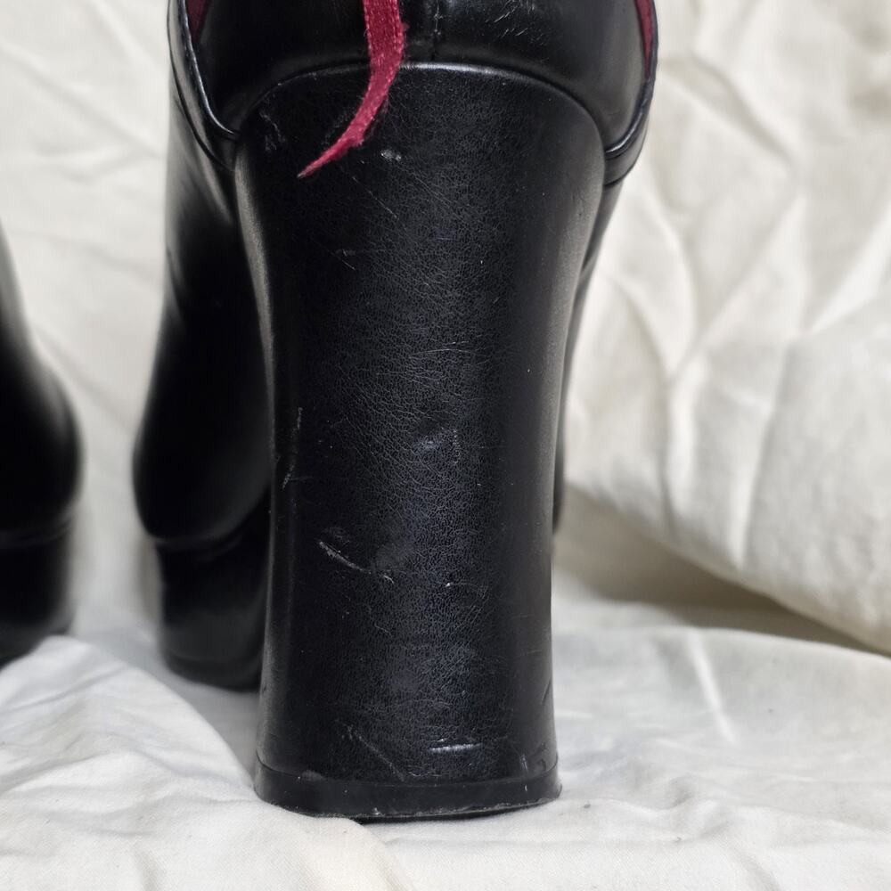 Vintage Hot Topic Chunky Platform Heels Corset Tie Mall Goth Y2K, sz 7-7.5 - Picture 8 of 10